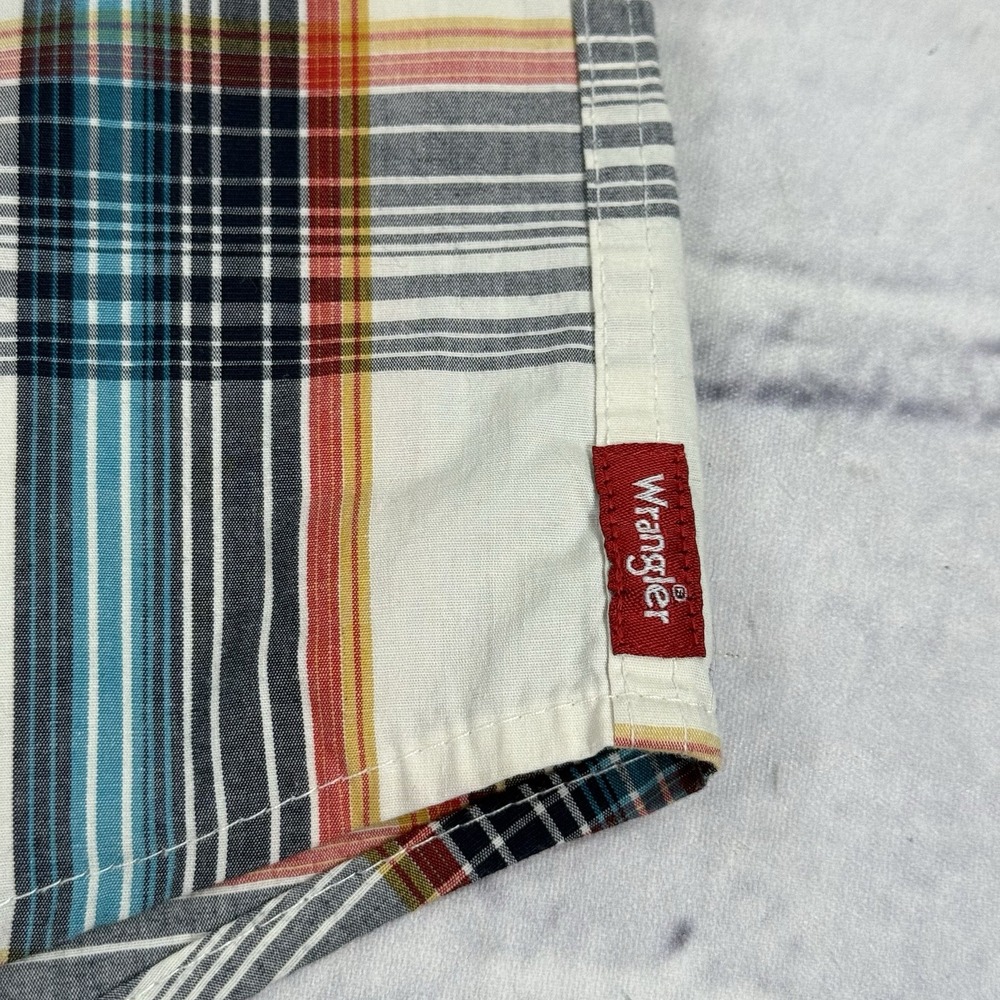 Wrangler Western Mens Shirt Size L Plaid Button Front Cowboy Multicolor Stretch - Picture 11 of 16